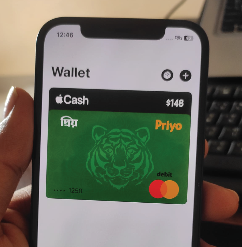 Priyo cards with Apple Pay and Google Pay support